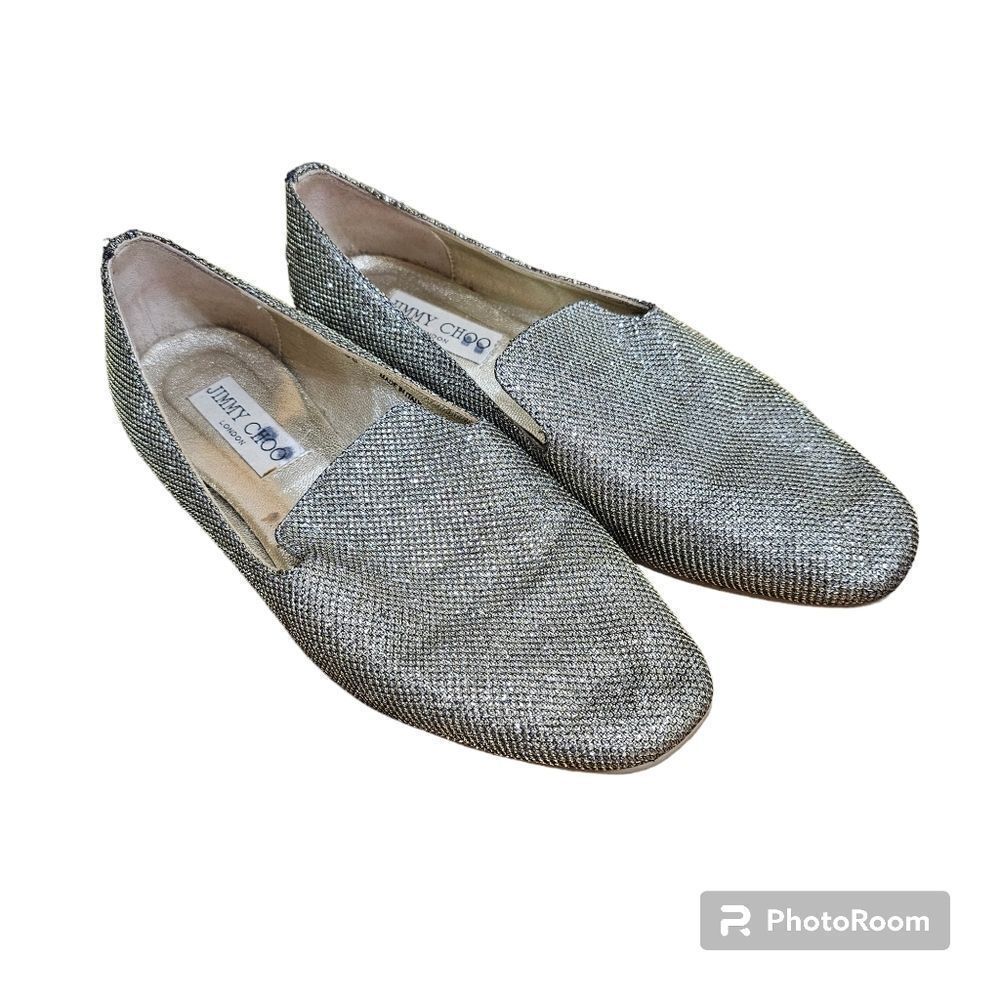 Jimmy Choo Gold Slip On Loafers Size 36